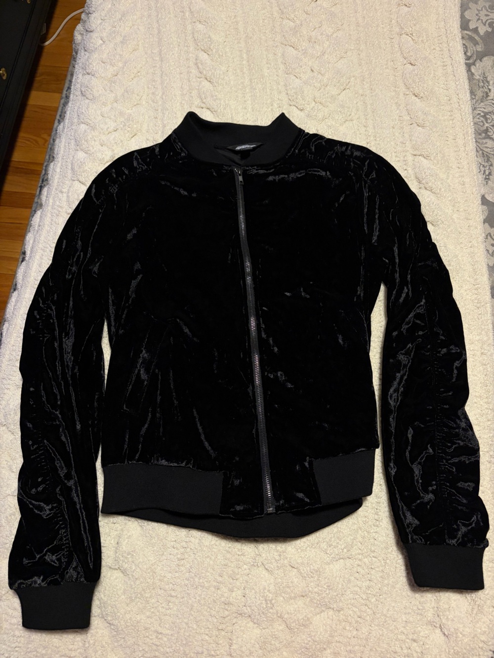 project RUNWAY Black Velvet Bomber Jacket